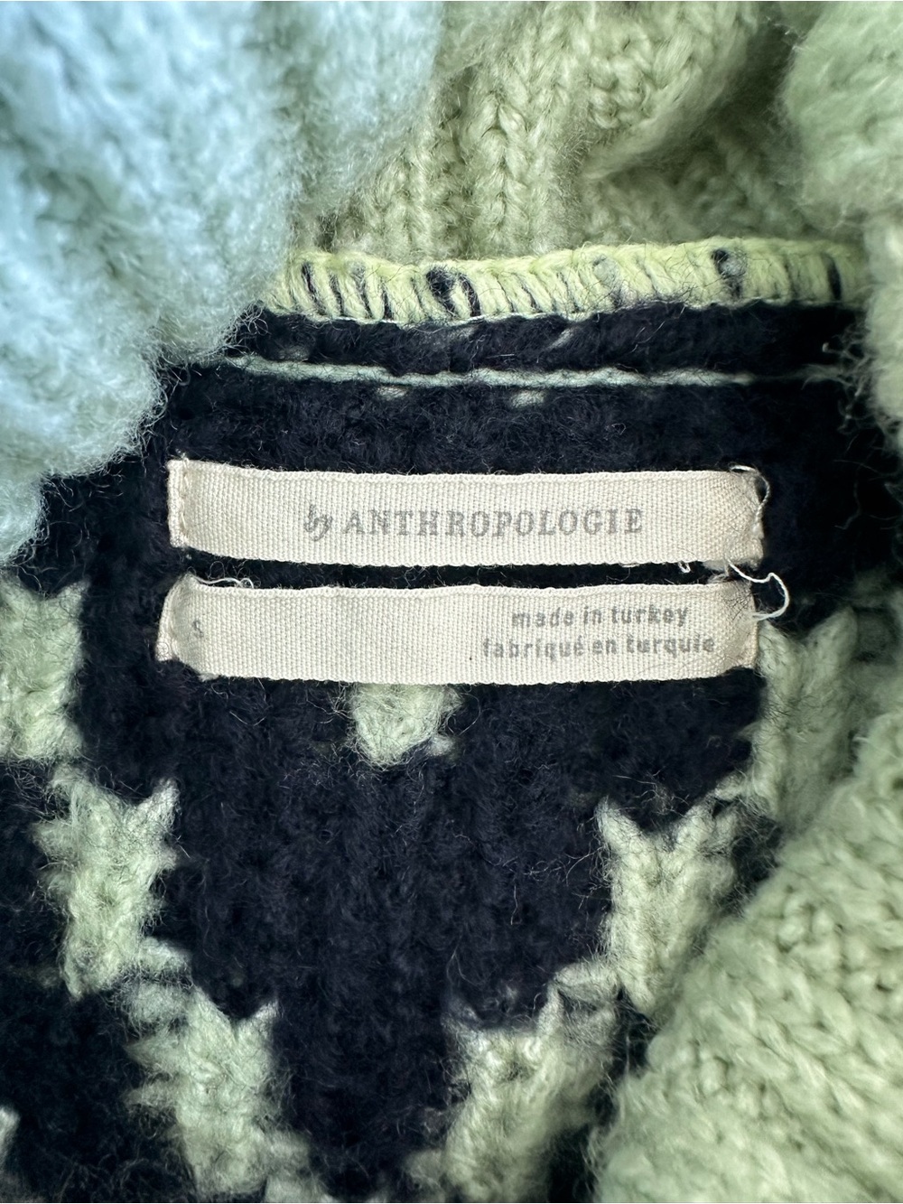 Anthropologie Fair Isle Oversized Turtleneck Sweater in Green - Picture 11 of 12